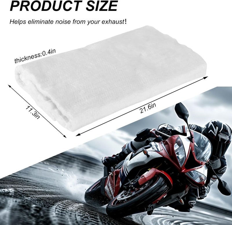 BWBWND Muffler Mat, Fiberglass Soundproof Insulated Exhaust Pipe Wrap Silencer, Universal Muffler Packing for 2-Stroke 4-Stroke Motorcycle ATV Dirt Bike, Motorcycle Accessories (21.6 Inch) - Image 2
